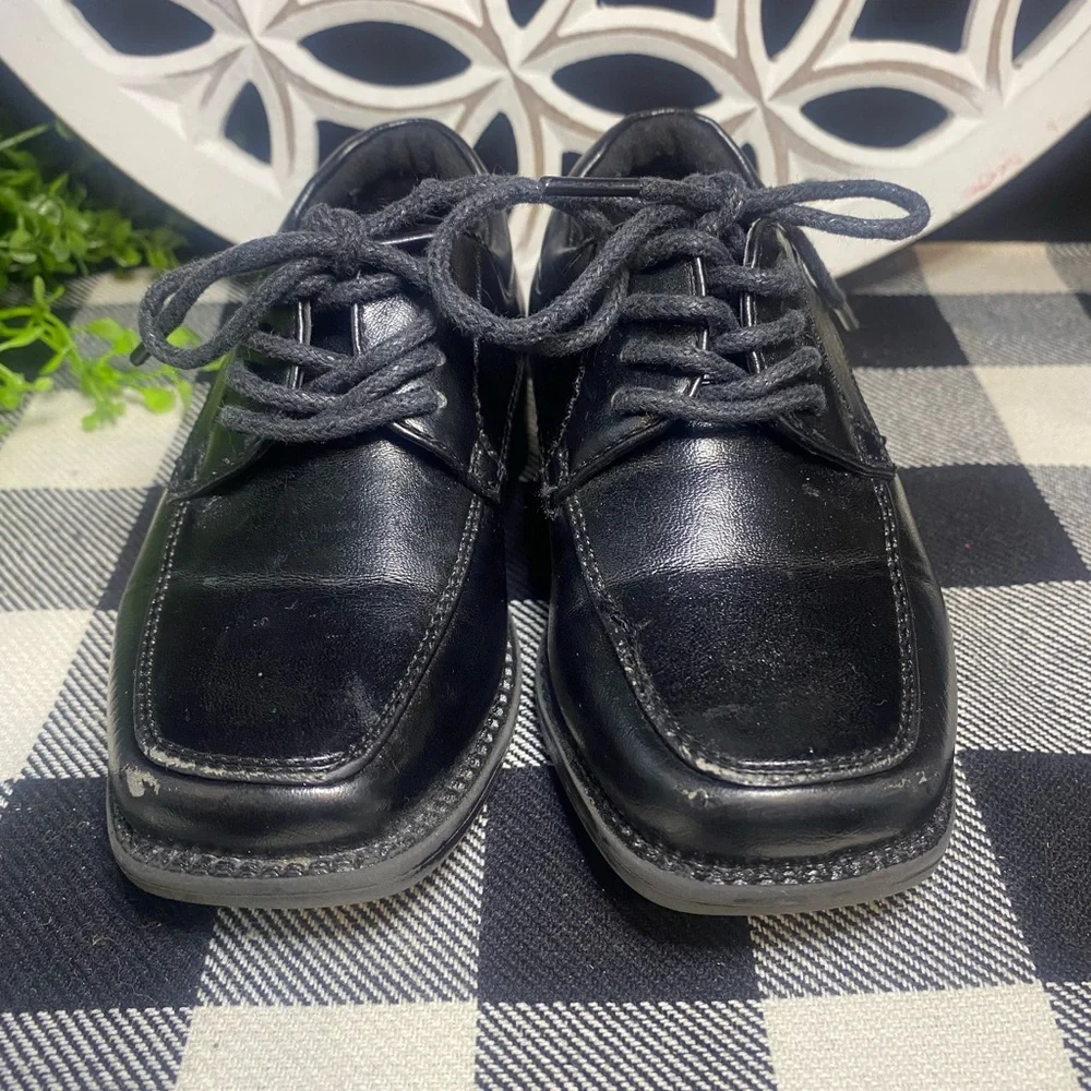Kids Drexlite Classic Black Lace-Up Dress‎ Shoes